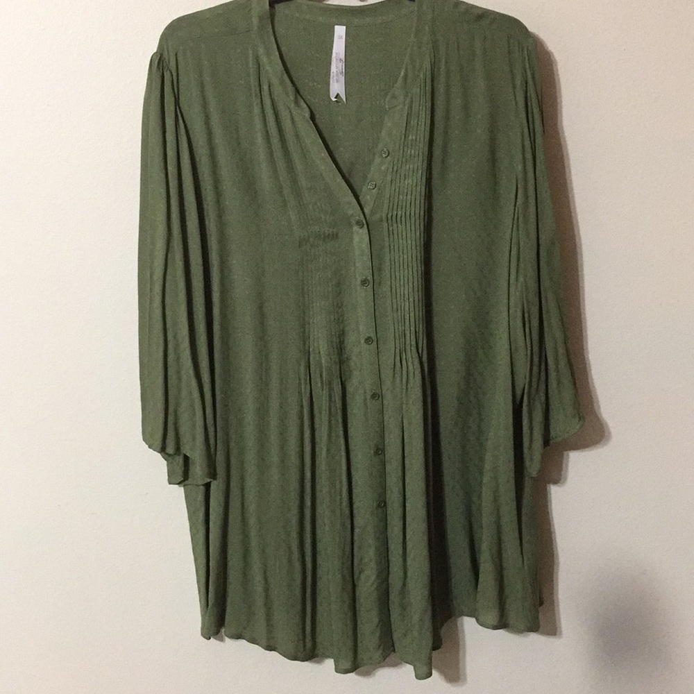 Melissa McCarthy Pin Tuck Blouse